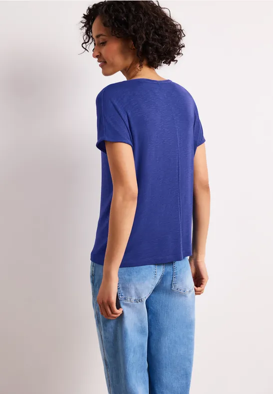 Shirt met korte mouwen en boothals amparo blue