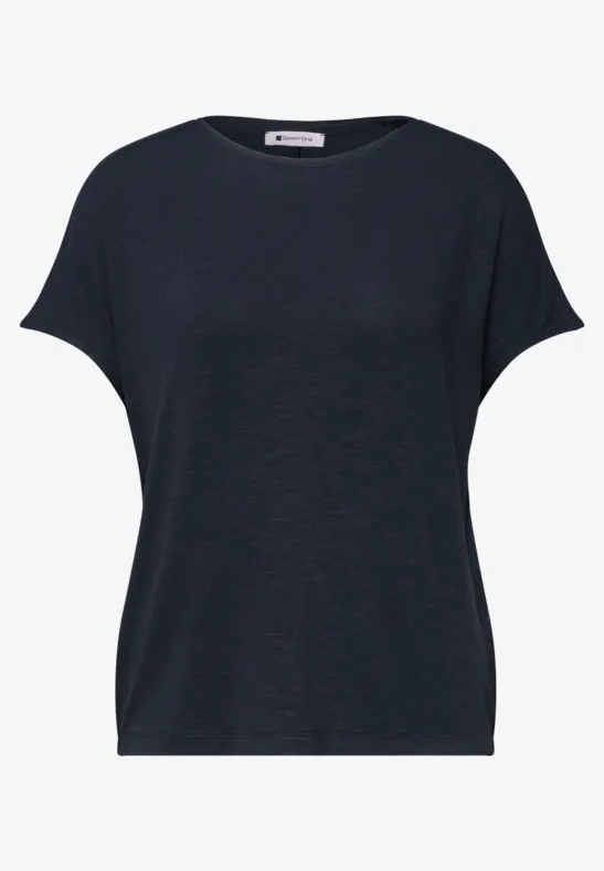 Shirt met korte mouwen en boothals shadowed navy