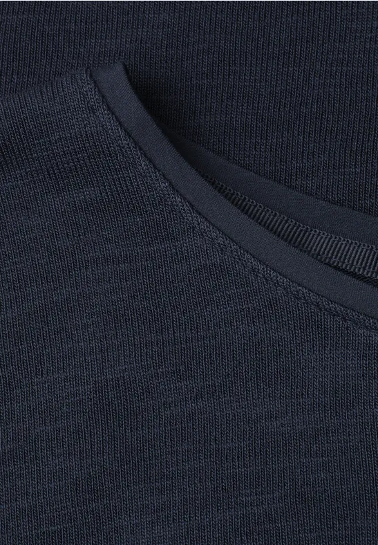 Shirt met korte mouwen en boothals shadowed navy