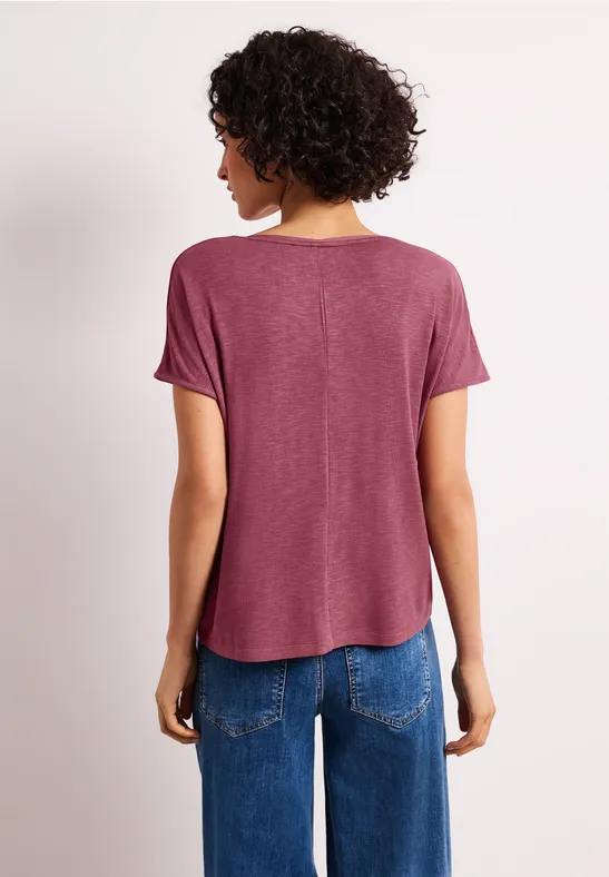 Kurzarm Shirt mit U-Boot-Ausschnitt dark clouded blush