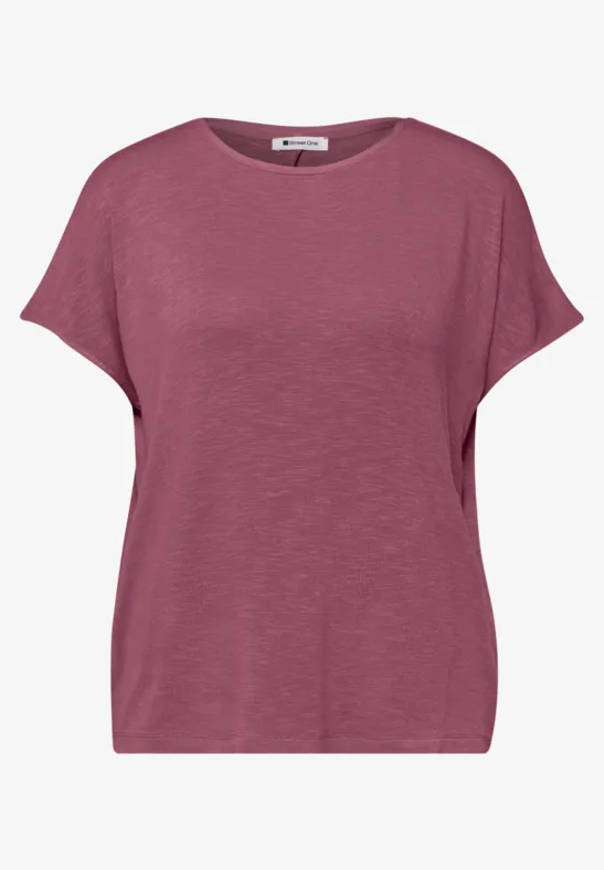 Kurzarm Shirt mit U-Boot-Ausschnitt dark clouded blush