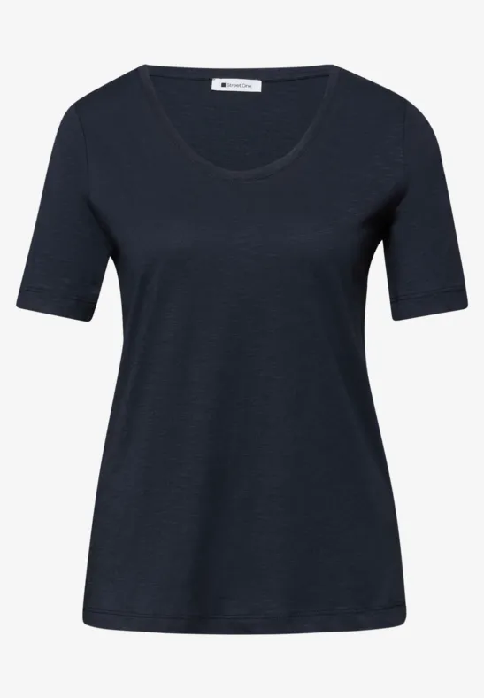 Shirt met ronde V-hals in een pak van 2 shadowed navy