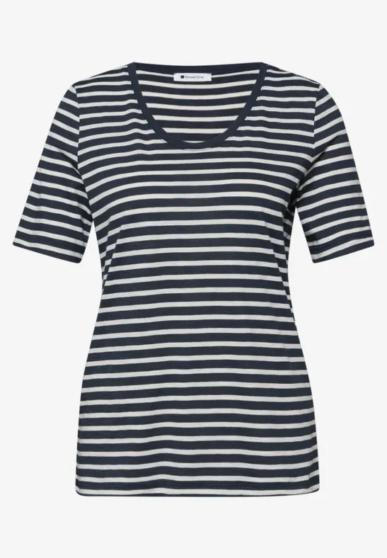 Shirt met ronde V-hals in een pak van 2 shadowed navy
