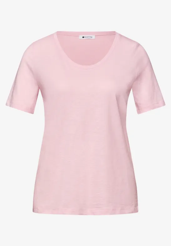 Shirt met ronde V-hals in een pak van 2 minimal rose