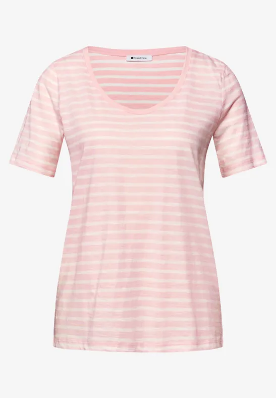 Shirt met ronde V-hals in een pak van 2 minimal rose