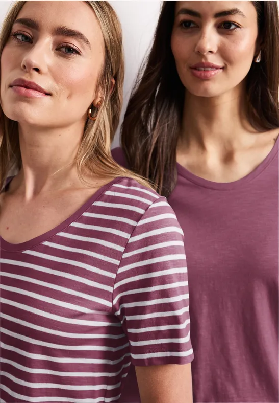 T-shirts avec col en V rond en pack de 2 dark clouded blush