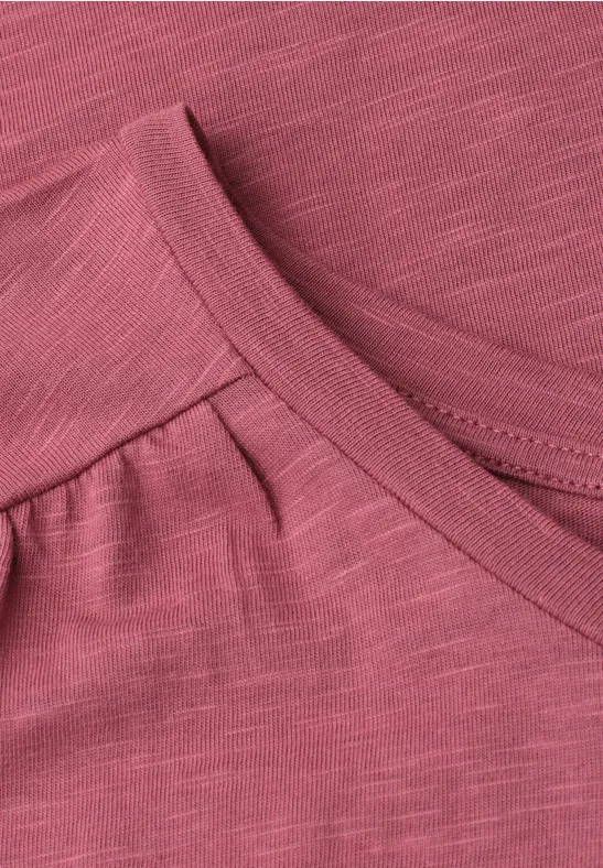 Shirt mit Rundhals und Raffung dark clouded blush