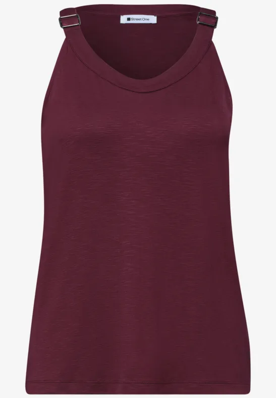 Mouwloze top in bordeauxrood