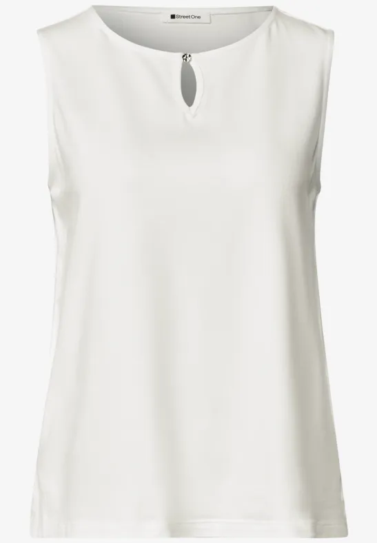 Top met boothals off white