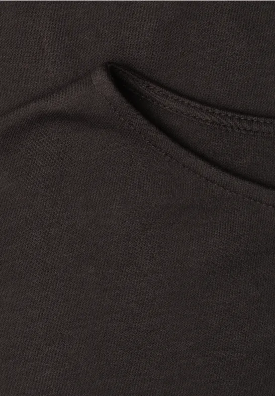 Zwart T-shirt met ronde hals