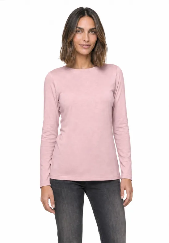 Set van 2 longsleeves met ronde hals berry maroon/quiet rose