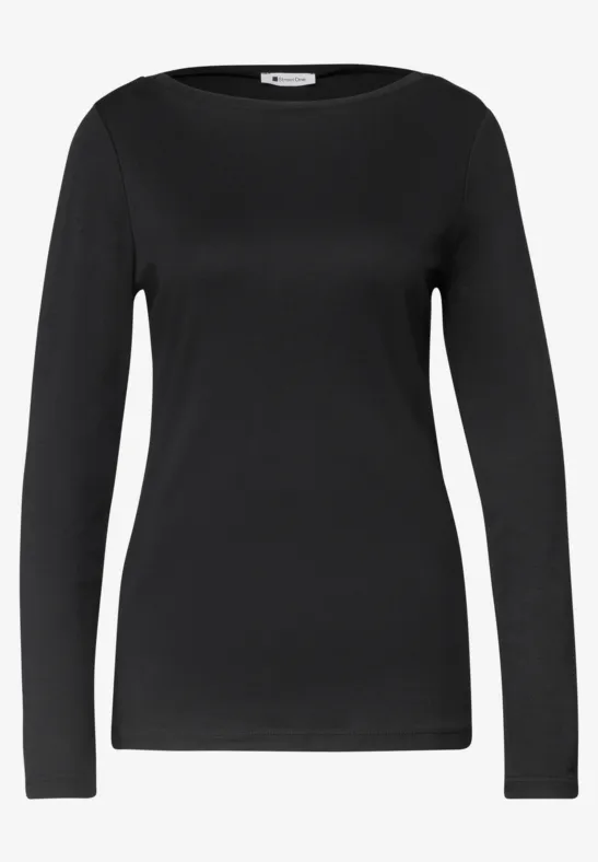 Schlichtes schwarzes Langarmshirt
