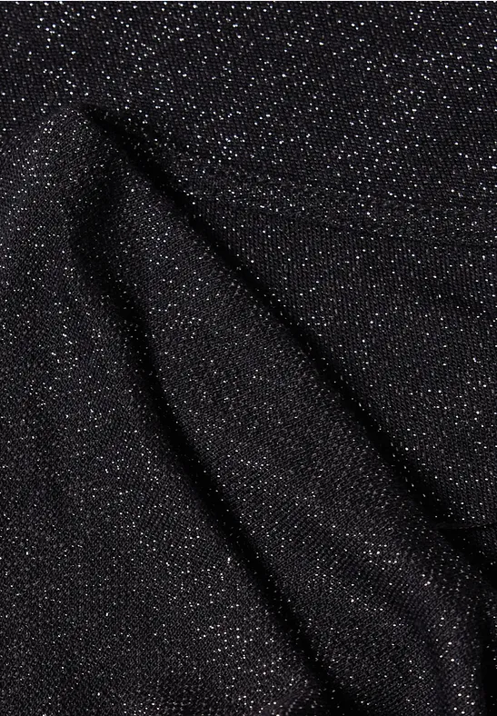 Zwarte stof met fijne zilveren glitters