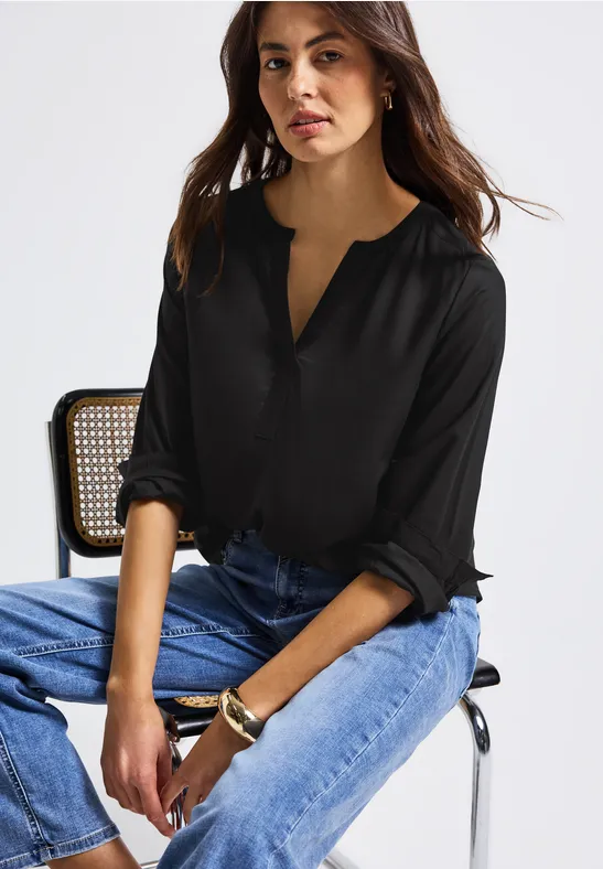 Tuniek met gespleten hals Black