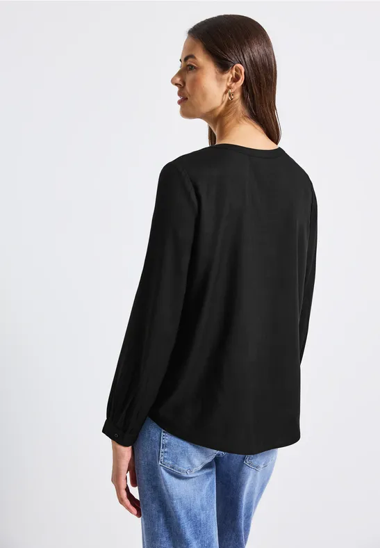 Tuniek met gespleten hals Black