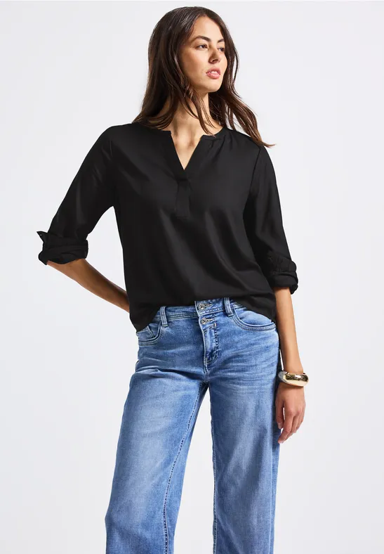 Tuniek met gespleten hals Black