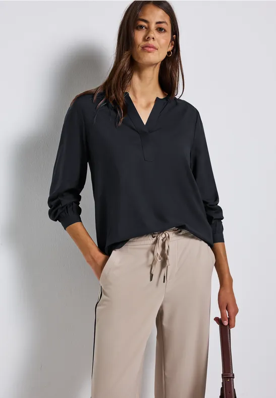 Split Neck Tunika dark blue