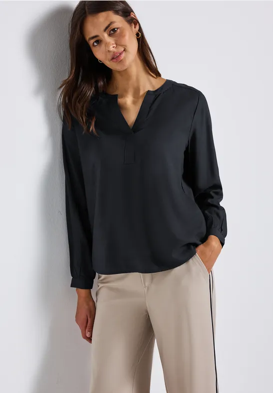 Split Neck Tunika dark blue