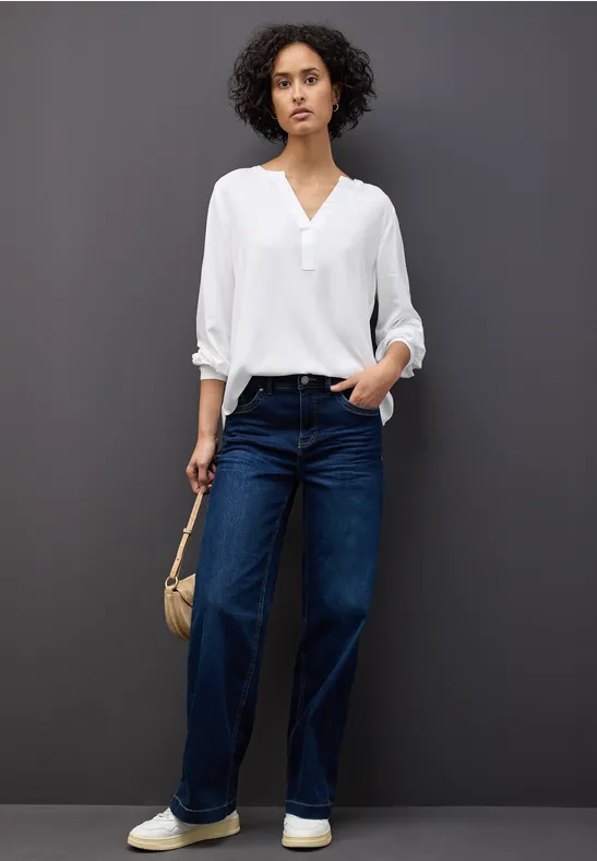 Split Neck Tunika White