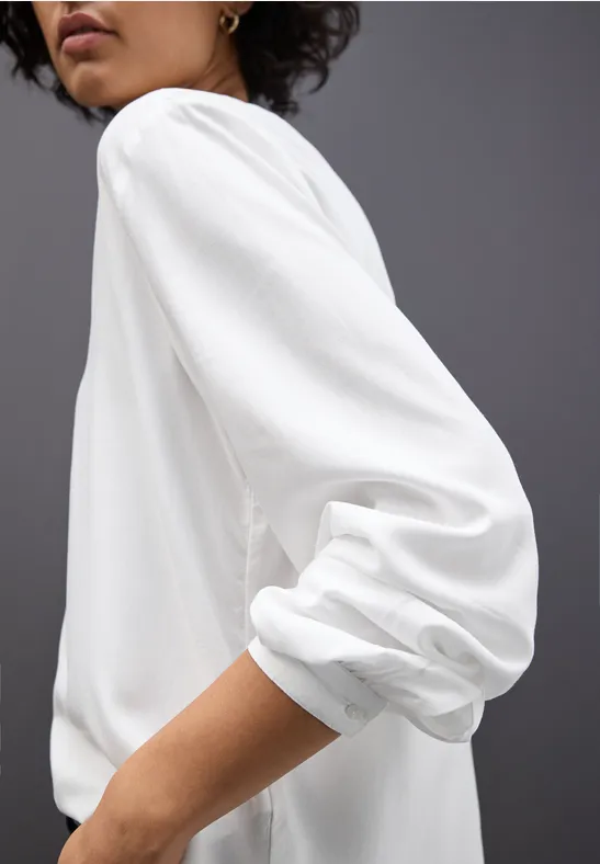 Split Neck Tunika White