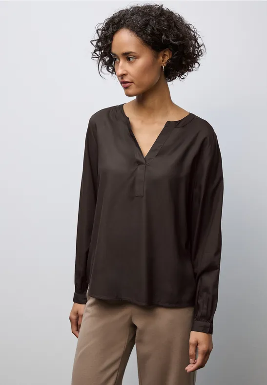 Split Neck Tunika deep roast brown