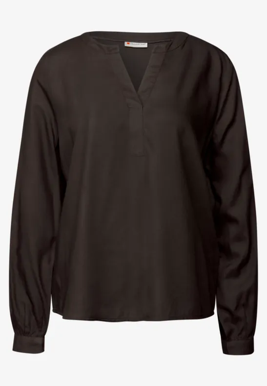 Split Neck Tunika deep roast brown