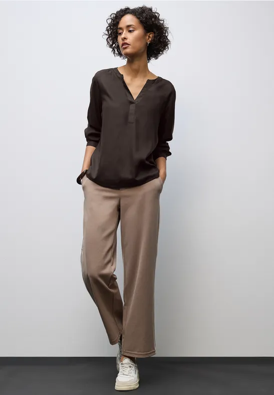 Split Neck Tunika deep roast brown