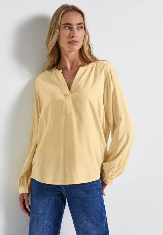 Split Neck Tunika buttercream yellow