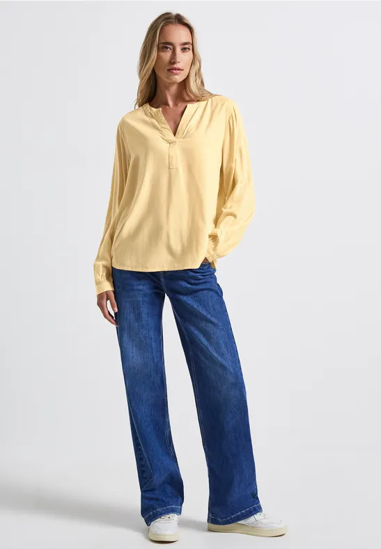 Split Neck Tunika buttercream yellow