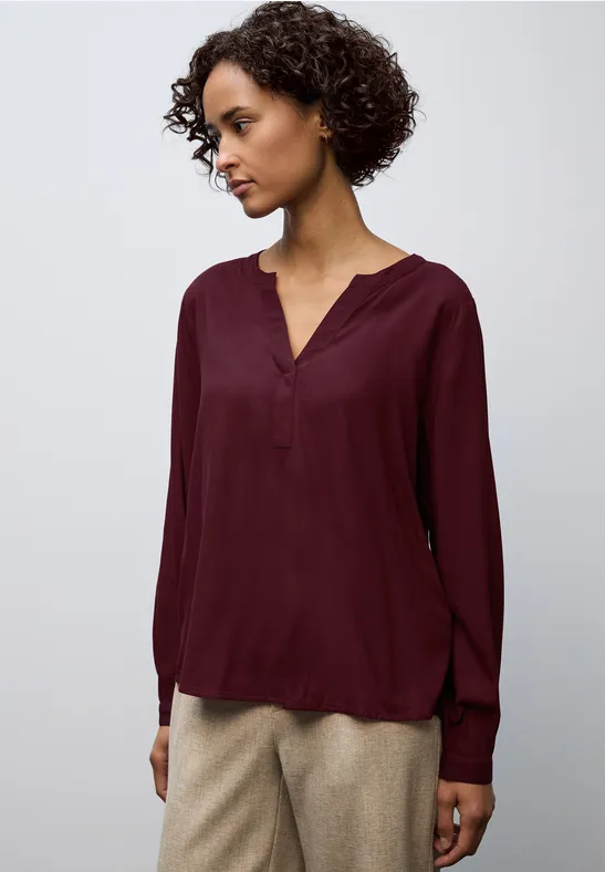 Split Neck Tunika wildberry red