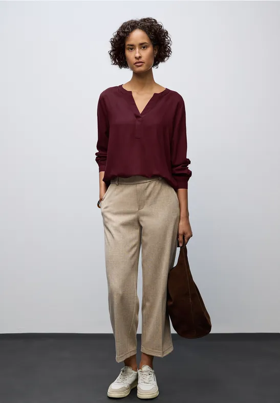 Split Neck Tunika wildberry red
