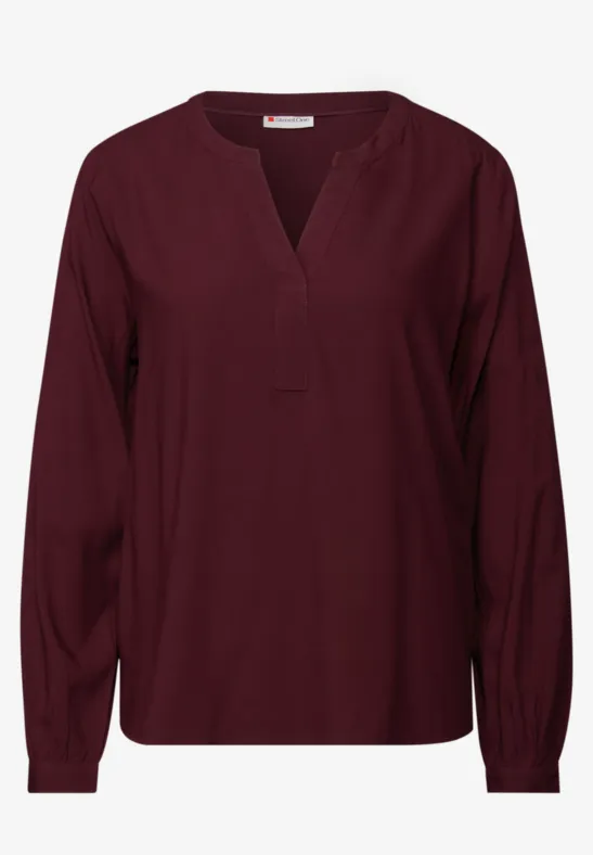 Split Neck Tunika wildberry red