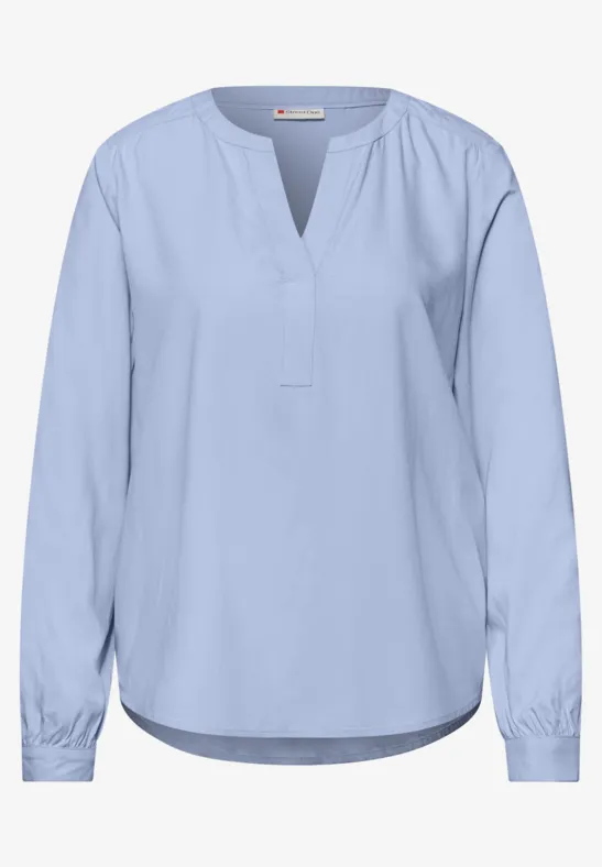 Tuniek met gespleten hals cashmere blue