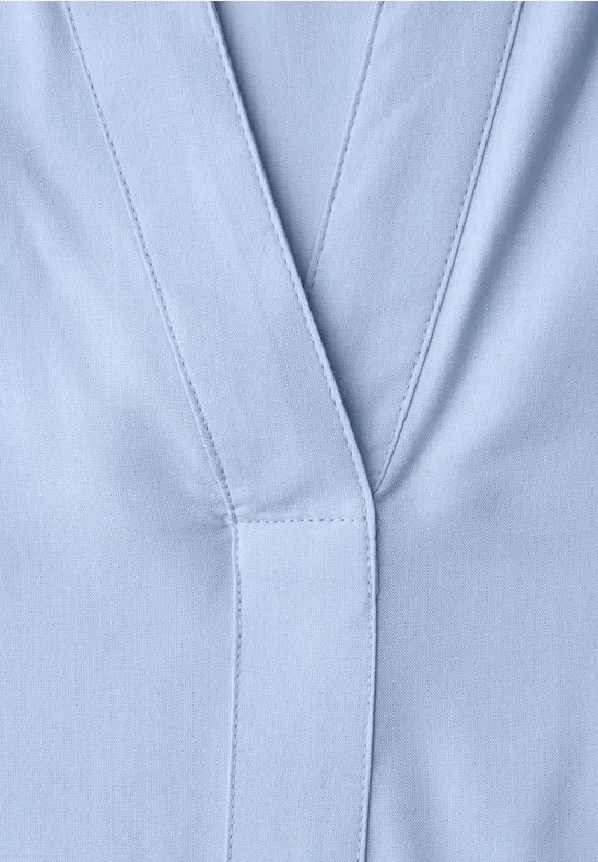 Tuniek met gespleten hals cashmere blue