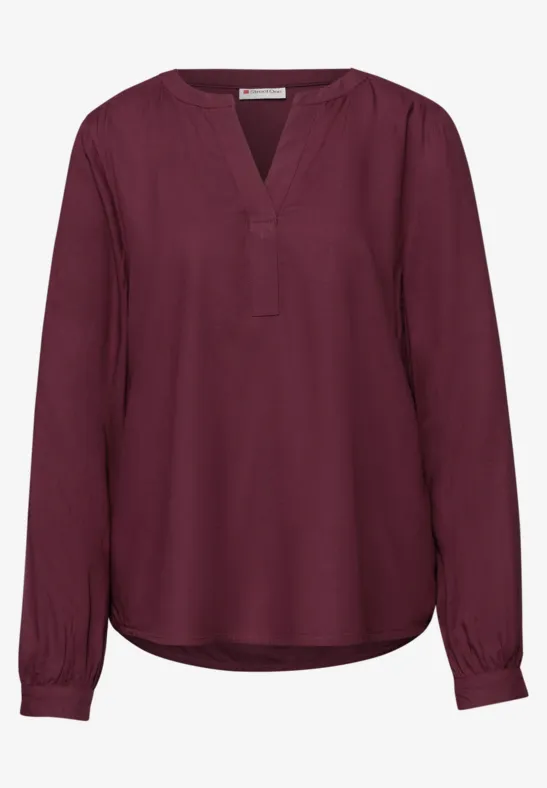 Split Neck Tunika truffle red