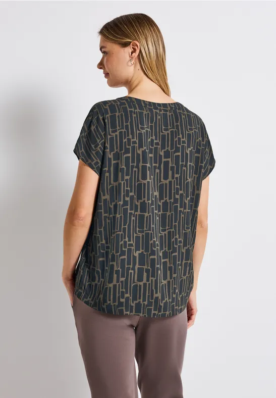 Chemisier à motifs deepwater blue
