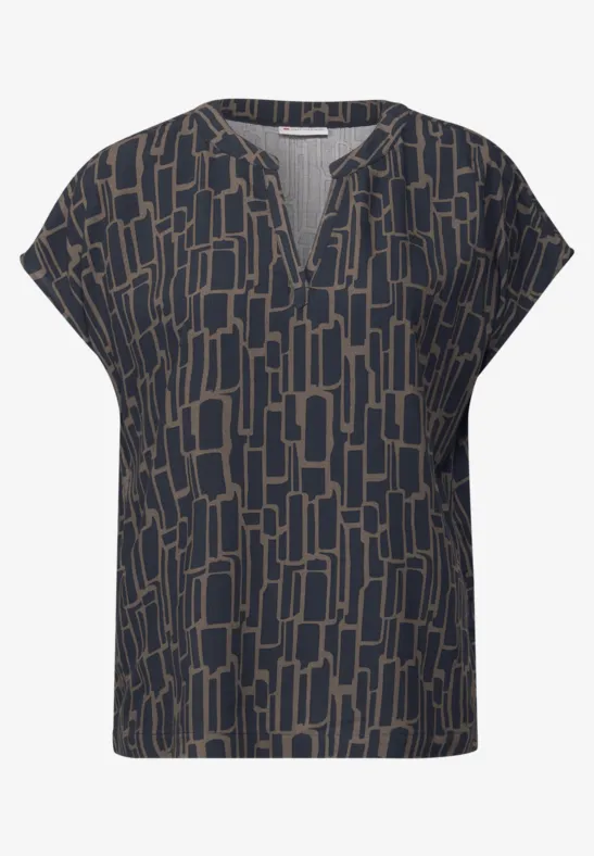 Chemisier à motifs deepwater blue
