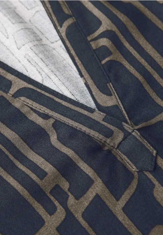 Chemisier à motifs deepwater blue