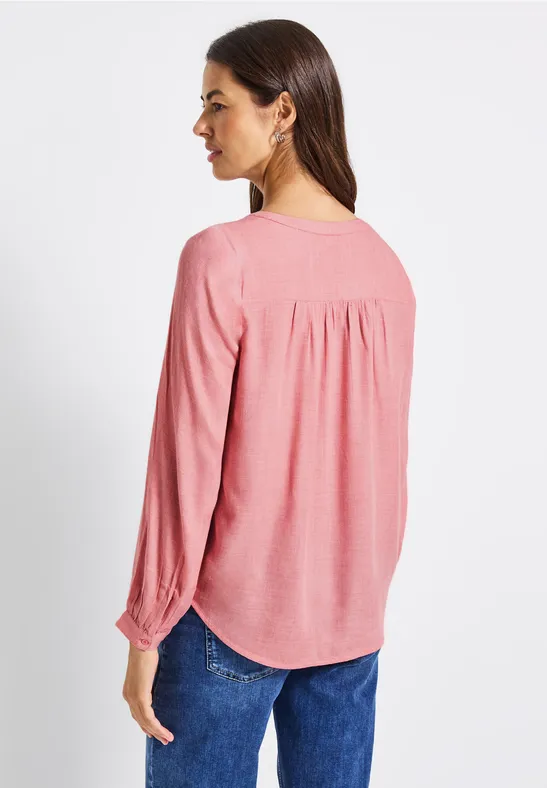 Split Neck Melange Tunika almond coral mel.