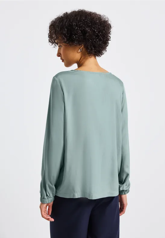 Rundhalsbluse mit Cut-Out arona blue