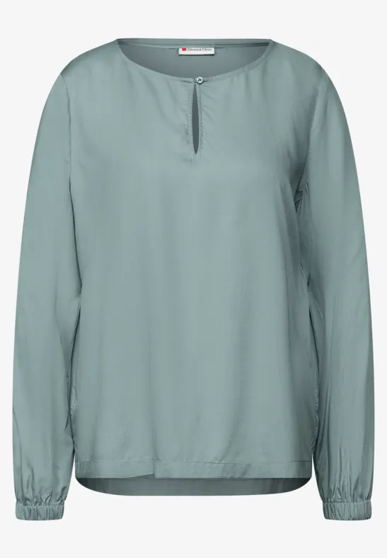 Rundhalsbluse mit Cut-Out arona blue