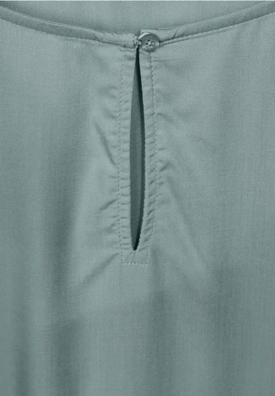 Rundhalsbluse mit Cut-Out arona blue
