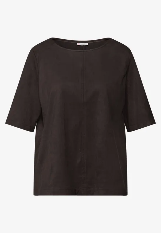 Velours Blusenshirt deep roast brown