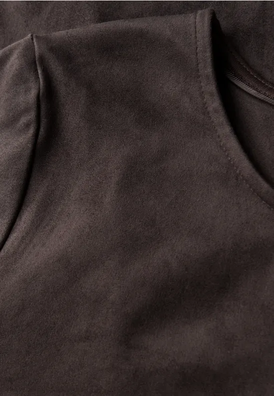 Velours Blusenshirt deep roast brown
