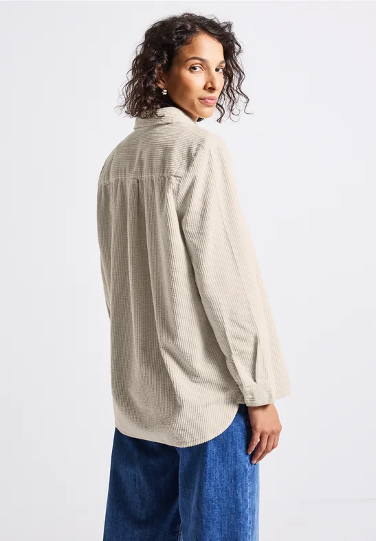Cord Longblouse malted beige