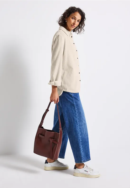 Cord Longblouse malted beige