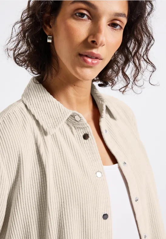 Cord Longblouse malted beige