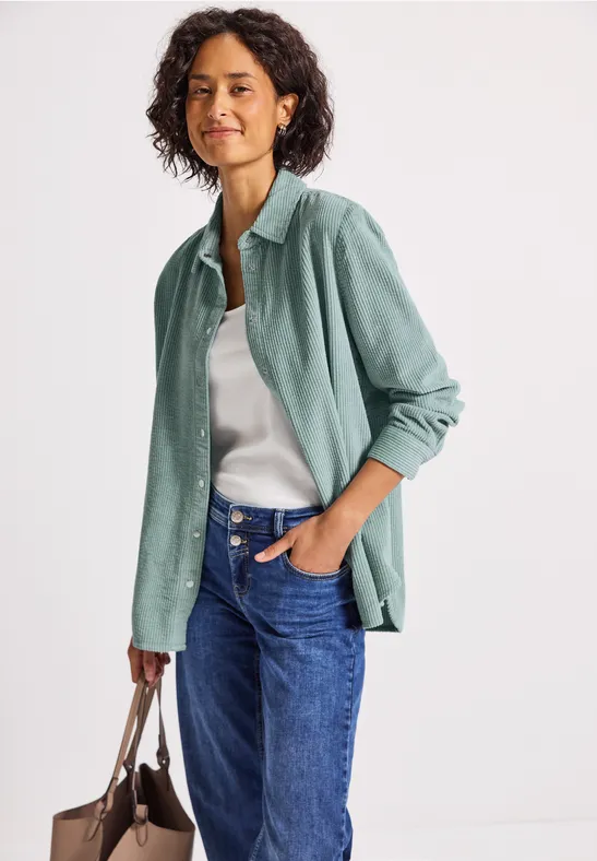 Cord Longblouse arona blue