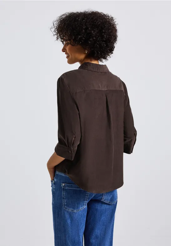Cord Hemdbluse deep roast brown