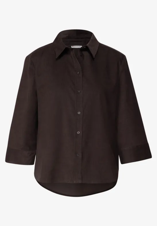 Cord Hemdbluse deep roast brown